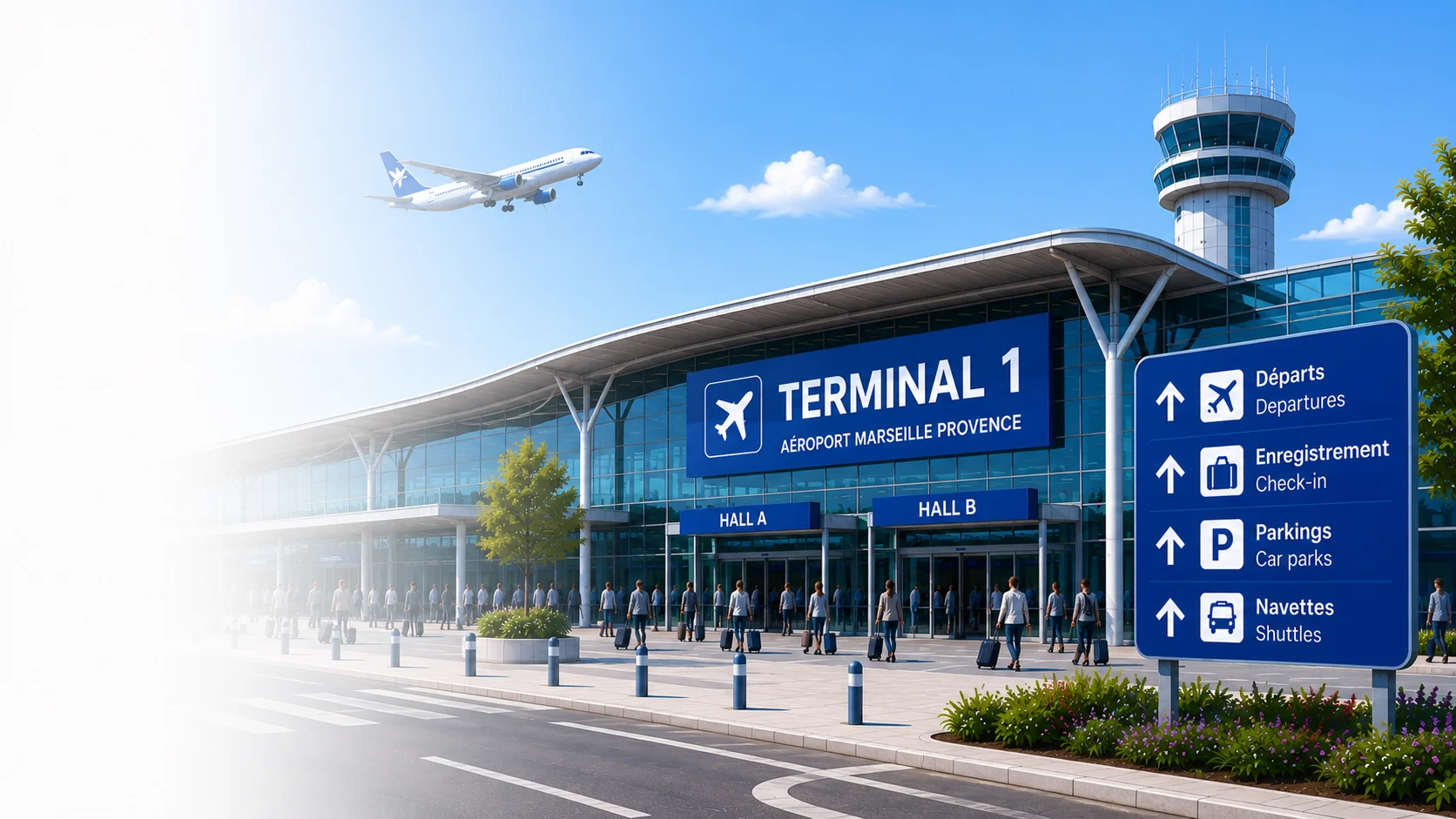 Illustration du terminal 1 de l'aéroport de Marseille-Provence