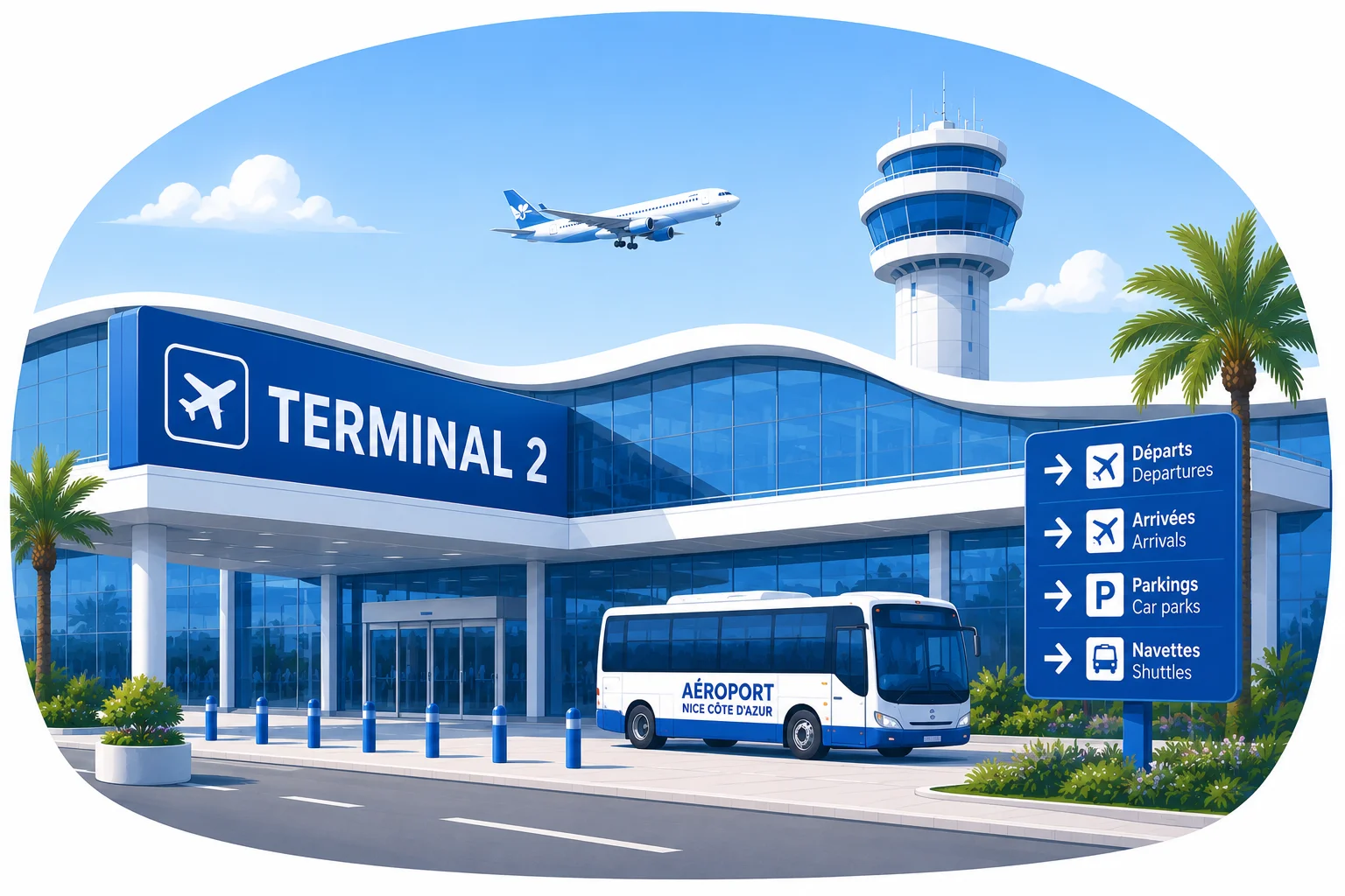 Illustration du Terminal 2 de l'aéroport Nice-Côte d'Azur